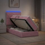  LED krevet za pohranu s madracem Ružičasta 90 x 200 cm Baršun | shoptok.hr