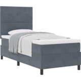 vidaXL Box Spring postelja z vzmetnico temno siva 80x200 cm žamet | Shoptok.si