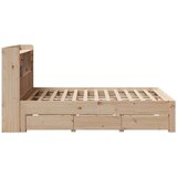vidaXL Krevet s regalom za knjige bez madraca 140x190 cm od borovine | shoptok.hr