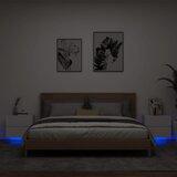 vidaXL Stenska nočna omarica z LED lučkami 2 kosa bela Cene