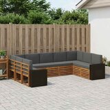  Sekcijska garnitura 9 pcs Prirodna i antracit Poliester | shoptok.hr