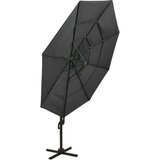  Suncobran s 4 razine i aluminijskom šipkom antracit 3 x 3 m | shoptok.hr