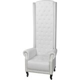 The Living Store Stol z visokim naslonjalom belo umetno usnje -, (21420493) | Shoptok.si
