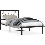 vidaXL Metalni okvir za krevet s uzglavljem crni 90x190 cm | shoptok.hr