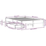 vidaXL Okvir kreveta bez madraca 160 x 200 cm od masivne borovine | shoptok.hr