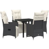 vidaXL Set 3 Črna, krem bela PE ratan, prašno lakirano jeklo, (22087708) | Shoptok.si