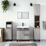  3-dijelni set kupaonskog namještaja siva boja hrasta drveni | shoptok.hr