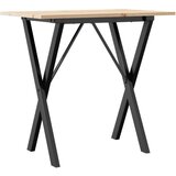  The Living Store Jedilna miza X okvir 80x50x75 cm trdna borovina lito železo - Jedilna Miza, (21495814) | Shoptok.si