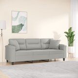 vidaXL Trosjed s jastucima svjetlosivi 180 cm od mikrovlakana | shoptok.hr