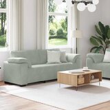 Dvodijelni set sofa s jastucima, svijetlo sivi baršun | shoptok.hr
