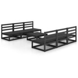 Maison Chic Seti vrtnega pohištva - Vrtna garnitura - Vrtni pohištvo set 7-delna črna trdna borovina, (21804351) | Shoptok.si