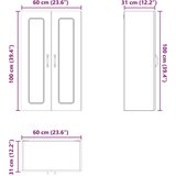 vidaXL Stenska kuhinjska omarica Dimljeni oreh 60 x 31 x 100 cm | Shoptok.si