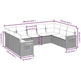 vidaXL 9-dijelni set vrtnih sofa s jastucima crni od poliratana | shoptok.hr