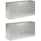  Vrtna saksija 2 kom. Srebrna 100 x 30 x 49 cm Nehrđajući čelik | shoptok.hr