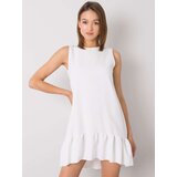 Fashion Hunters RUE PARIS Women's white dress with ruffles | Shoptok.si