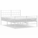  Metalni okvir kreveta uzglavlje i podnožje bijeli 140 x 190 cm | shoptok.hr
