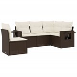 Maison Chic Seti vrtnega pohištva - Vrtna garnitura - Vrtni pohištvo set 5-delna z blazinami rjav poli ratan, (21818454) | Shoptok.si