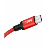 Hoco podatkovni kabel X14 Micro USB na USB 1m 2,1A rdeč pleten