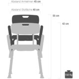 Teqler Stol za tuš z naslonom in snemljivimi ročaji | Shoptok.si