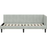  Kutni okvir kreveta s uzglavljem Svjetlosiva 80 x 200 cm Baršun | shoptok.hr
