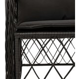  3-dijelni bistro set s jastucima crni od poliratana | shoptok.hr