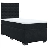 vidaXL Box spring postelja z vzmetnico črna 80x200 cm žamet | Shoptok.si