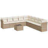  10-dijelni set vrtnih sofa s jastucima bež od poliratana | shoptok.hr