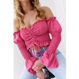 Fasardi Flexible dark pink long-sleeved Spanish blouse Cene