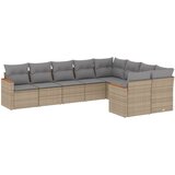 The Living Store Vrtna sedežna garnitura 9-delna z blazinami bež poli ratan - Vrtna Sedežna Garniture, (21453006) | Shoptok.si