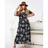 Resti Black women's midi dress with floral pattern - Clothing | Shoptok.si
