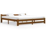 Furnova Posteljni okvir medeno rjav iz trdne borovine 200x200 cm, (21935478) Cene