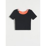 Reserved - Rebrasta majica kratkih rukava - crno | shoptok.hr