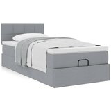 vidaXL Otomanski posteljni okvir z vzmetnico siv 100x200 cm blago Cene