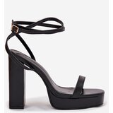 Boto Womens Heeled Sandals With Strap Black Fevenne | Shoptok.si