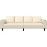  Kavč krema 250 x 77 x 76 cm Žametna tkanina | Shoptok.si