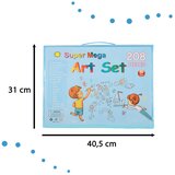  KX6032 velik kreativni set za risanje in slikanje 208 delov v kovčku &amp;ndash; barvice, flomasterji, pastelne barve in vodene barve, modra Slike