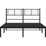  Metalni okvir za krevet s uzglavljem crni 140x190 cm | shoptok.hr