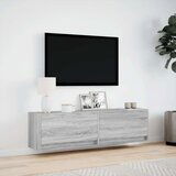 vidaXL Stenska TV omarica z LED lučkami siva sonoma 140x31x38 cm | Shoptok.si