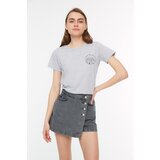 Trendyol Gray Button Detailed Denim Short Skirt | ePonuda.com