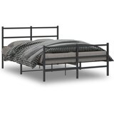 Metalni okvir kreveta s uzglavljem i podnožjem crni 135x190 cm | shoptok.hr