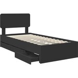  Krevetna konstrukcija Crna 90 x 200 cm Inženjersko Drvo | shoptok.hr