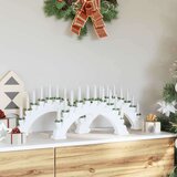 vidaXL Božični svečnik s 10 LED svečami 3 pcs Bela 47 x 5 x 29 cm | Shoptok.si