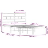  Metalni okvir kreveta bez madraca boja hrasta 150 x 200 cm Slike