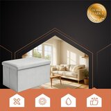 Ruhhy sklopivi baršunasti puf s prostorom za pohranu 60 x 30 x 30 cm, sivi | shoptok.hr