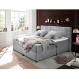 MID.YOU POSTELJA BOXSPRING 180 cm x 200 cm , tekstil, leseni material svetlo siva | Shoptok.si