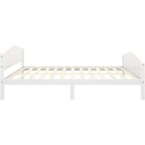 vidaXL posteljni okvir bel iz trdne borovine 160x200 cm | Shoptok.si