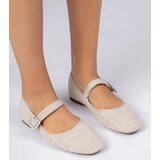 D/CEO marka niezdefiniowana Beige women's ballet flats with buckle and crystals Piona | ePonuda.com