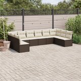 vidaXL 10-dijelni set vrtnih sofa od poliratana s jastucima smeđi | shoptok.hr