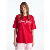 LC Waikiki Crew Neck Printed Short Sleeve Oversize Women's T-Shirt Cene