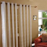 HOMESCAPES Bombažne zavese Rajput Ribbed Natural, par, 137x137 cm, (20749522) | Shoptok.si